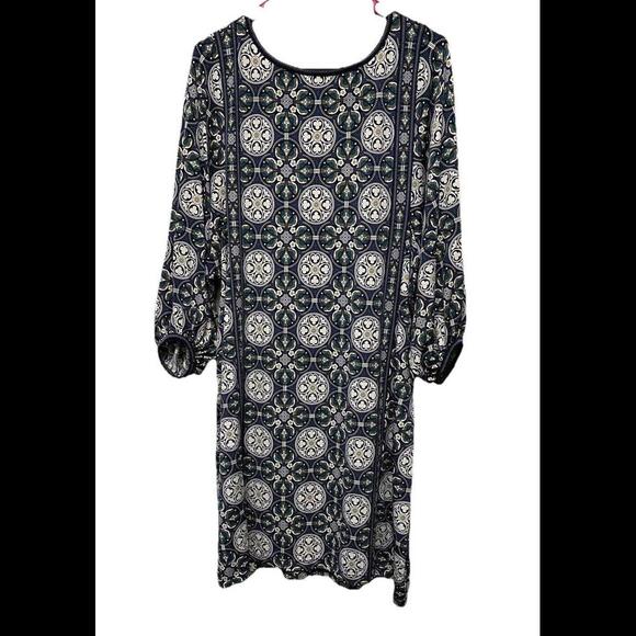 Max Studio Dresses & Skirts - Max Studio Women’s Paisley Multicolor Geometric Boho Shift Dress Wing Sleeve XL